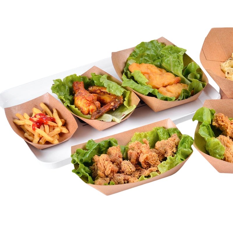 Boat Shape Food Paper Tray (5)